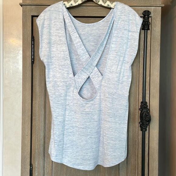 Zella shirt grey size small petite long cotton short sleeve - Picture 3 of 12